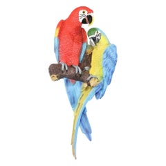 Polychrome Composition Parrot Wall Sculpture