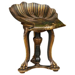 Polychrome-Decorated Grotto Piano Stool, Venice, circa 1900