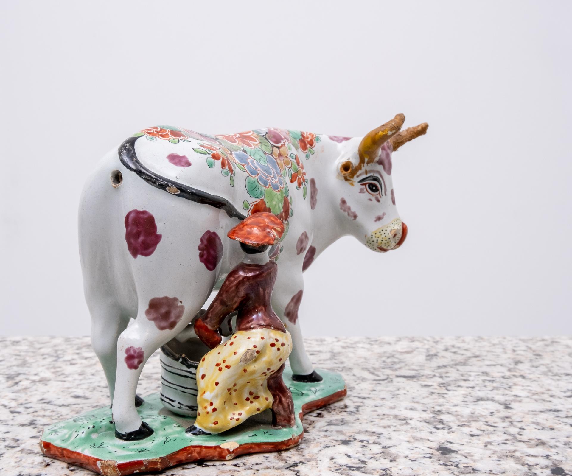 Polychrome Delfts Cow, 18th Century 6