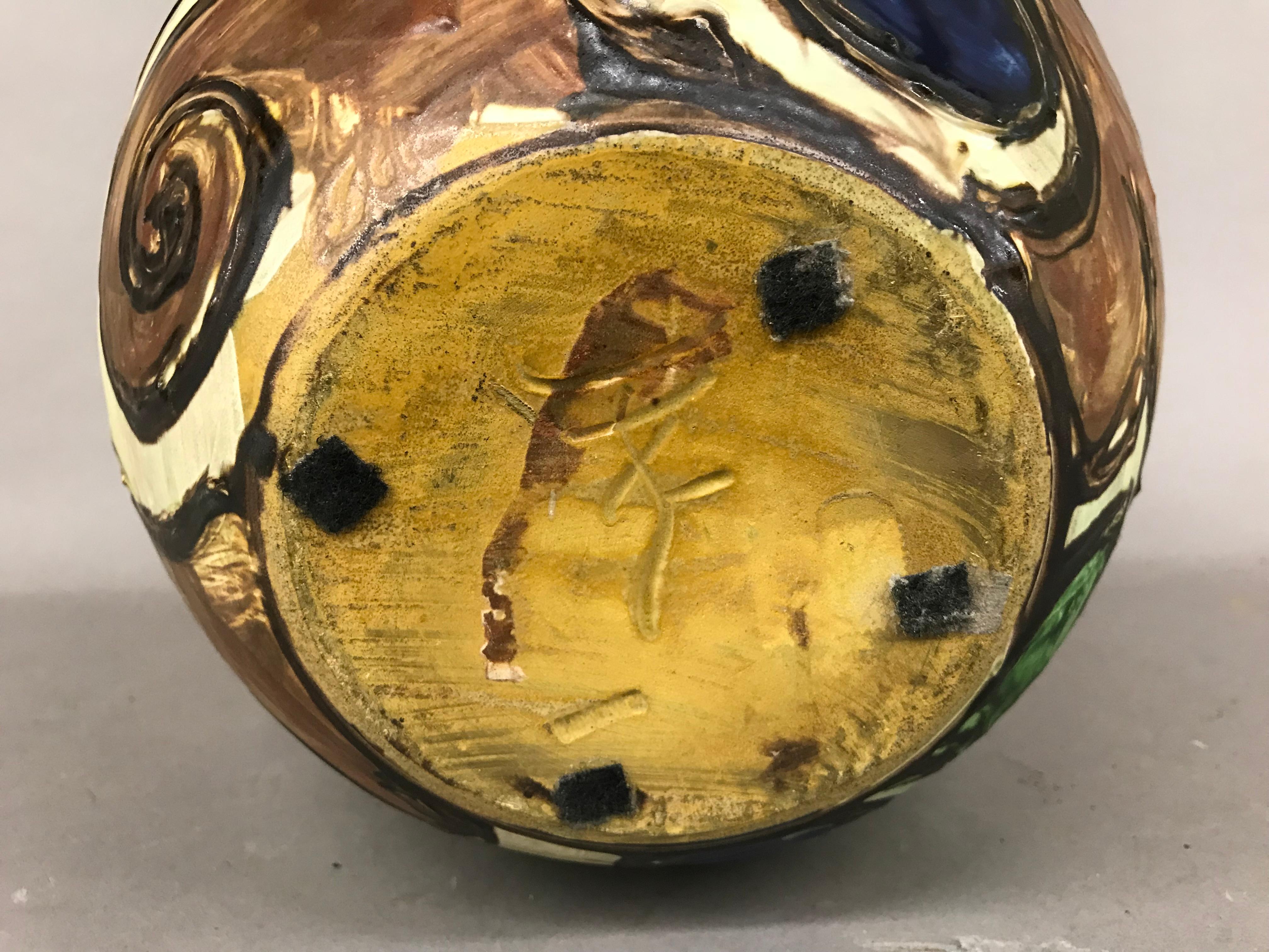 Glazed Polychrome Earthenware Vase by Jens Thirslund for Herman Kähler Keramik