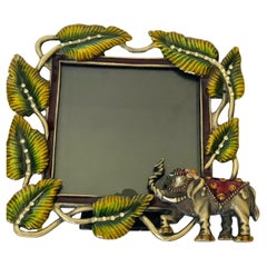 Polychrome Enamel Rlephant Frame Strongwater Style