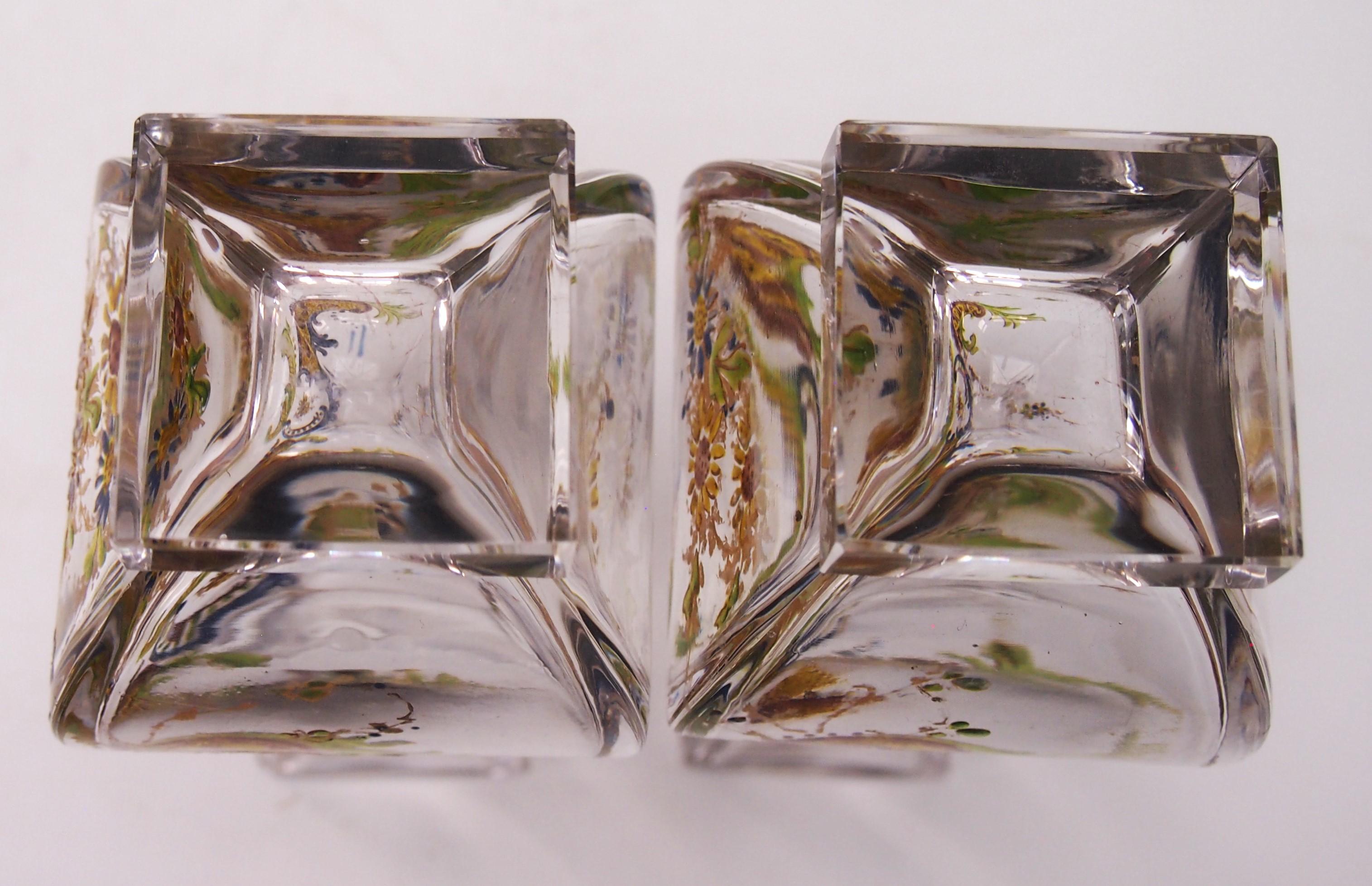 Esmalte policromado Renacimiento Rococó  Jarrones para Baccarat c1895 sobre piezas en bruto de Chinoiserie en venta 2