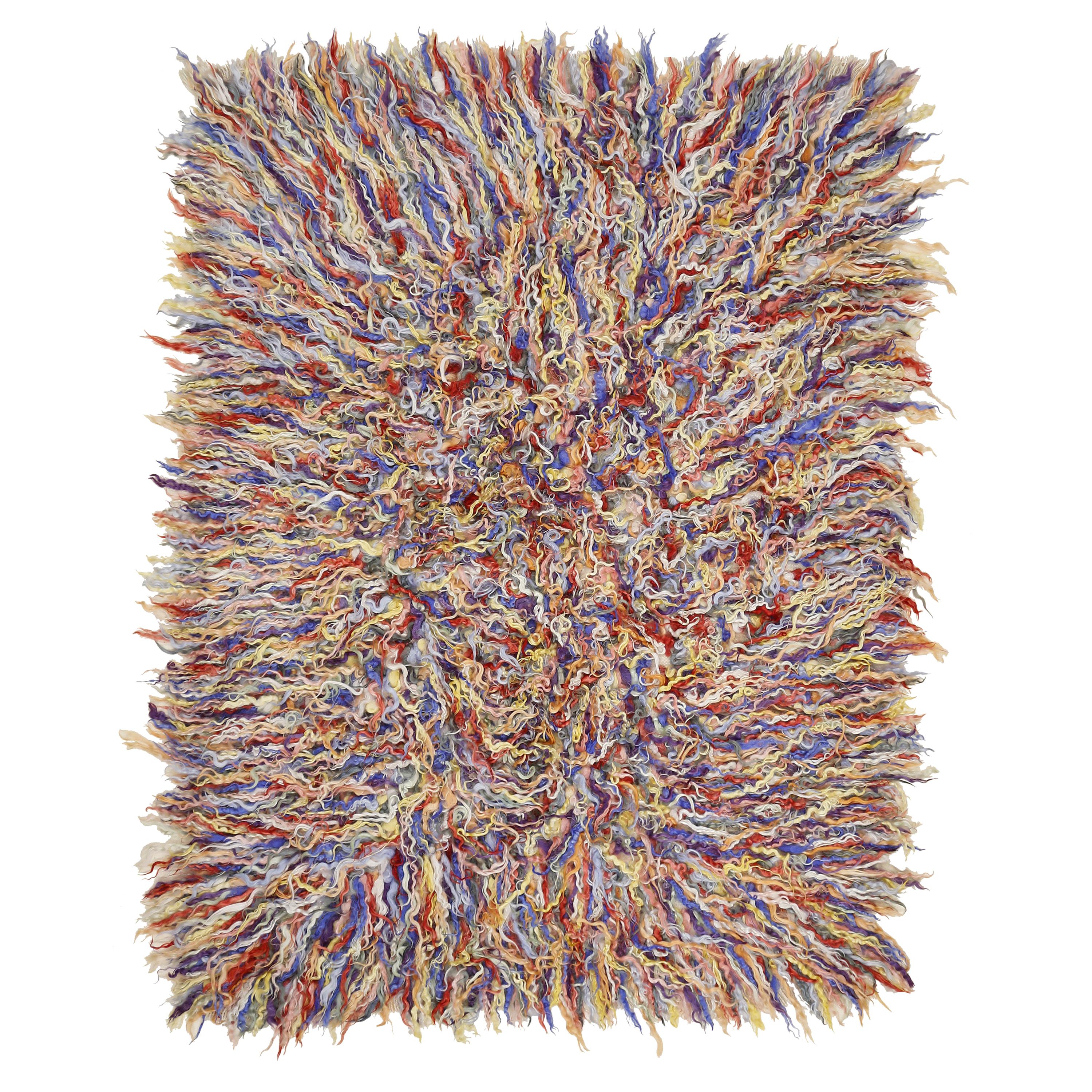 Polychrome Filikli Angora Wool Anatolian Rug Designed by Pini Leibovich