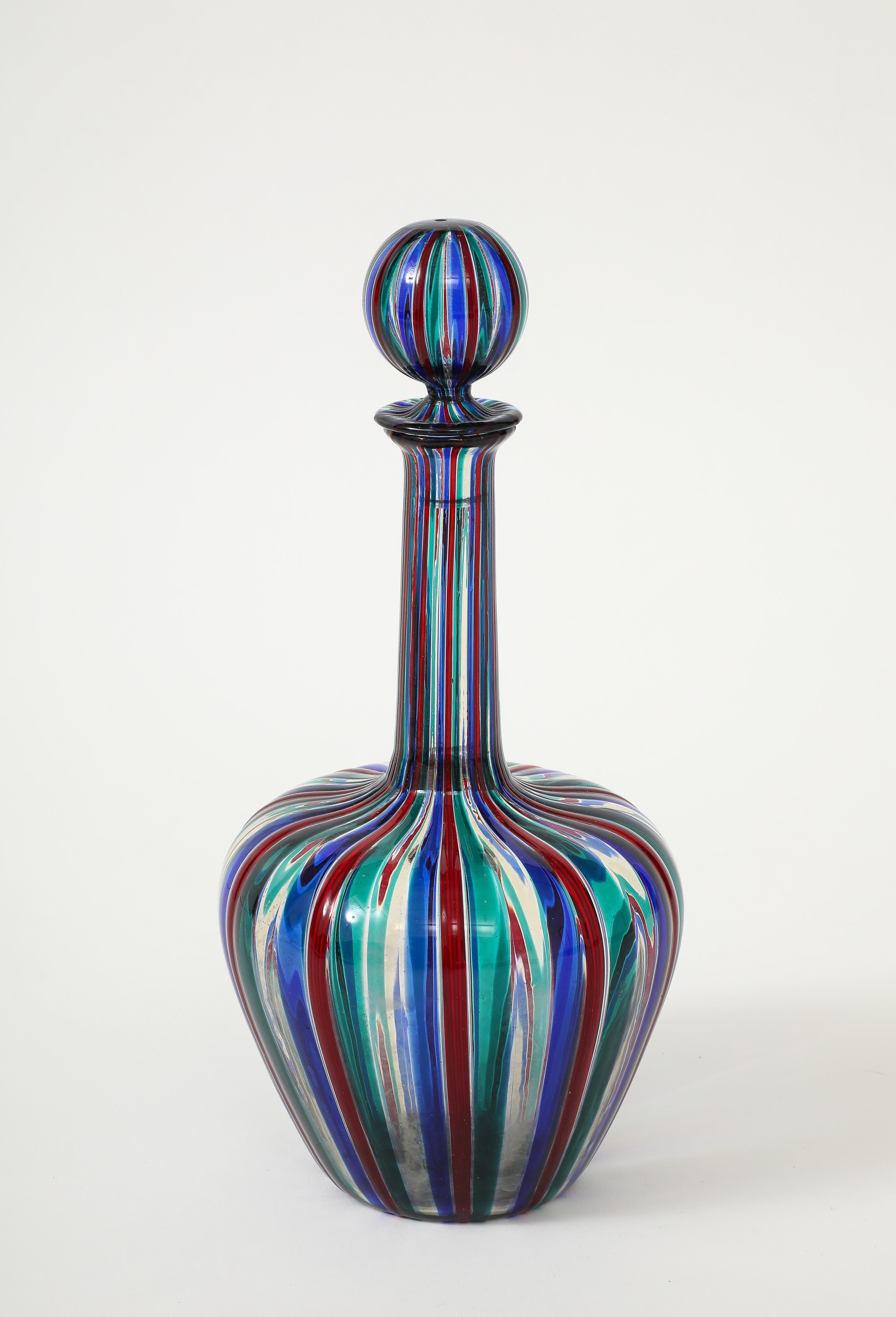 Mid-Century Modern Boîte en verre polychrome attribuée à Gio Ponti pour Venini en vente
