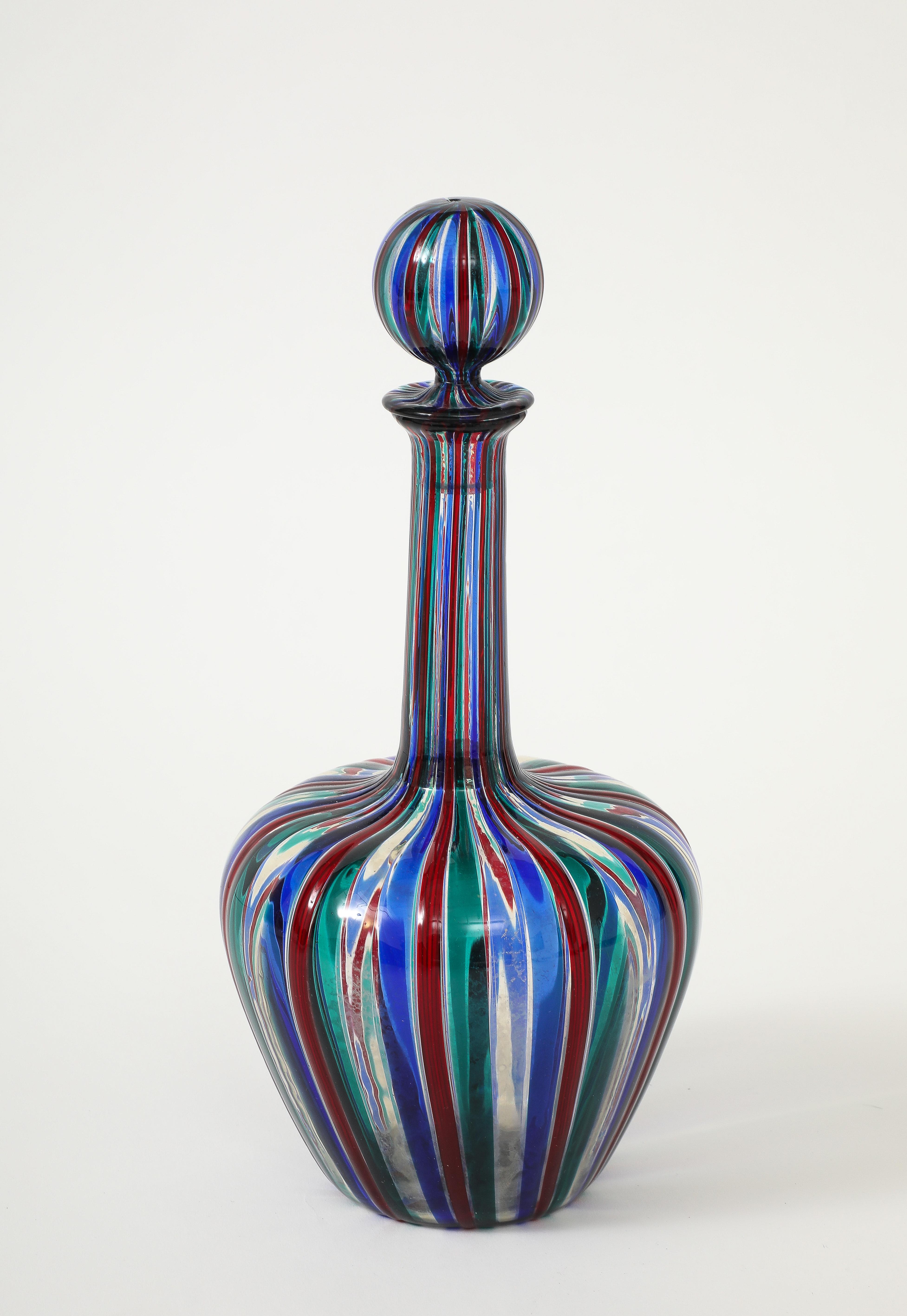 italien Boîte en verre polychrome attribuée à Gio Ponti pour Venini en vente
