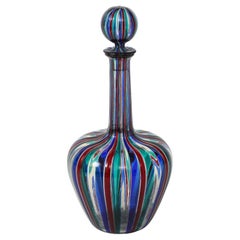 Polychrome glass cane bottle attributed to Gio Ponti for Venini