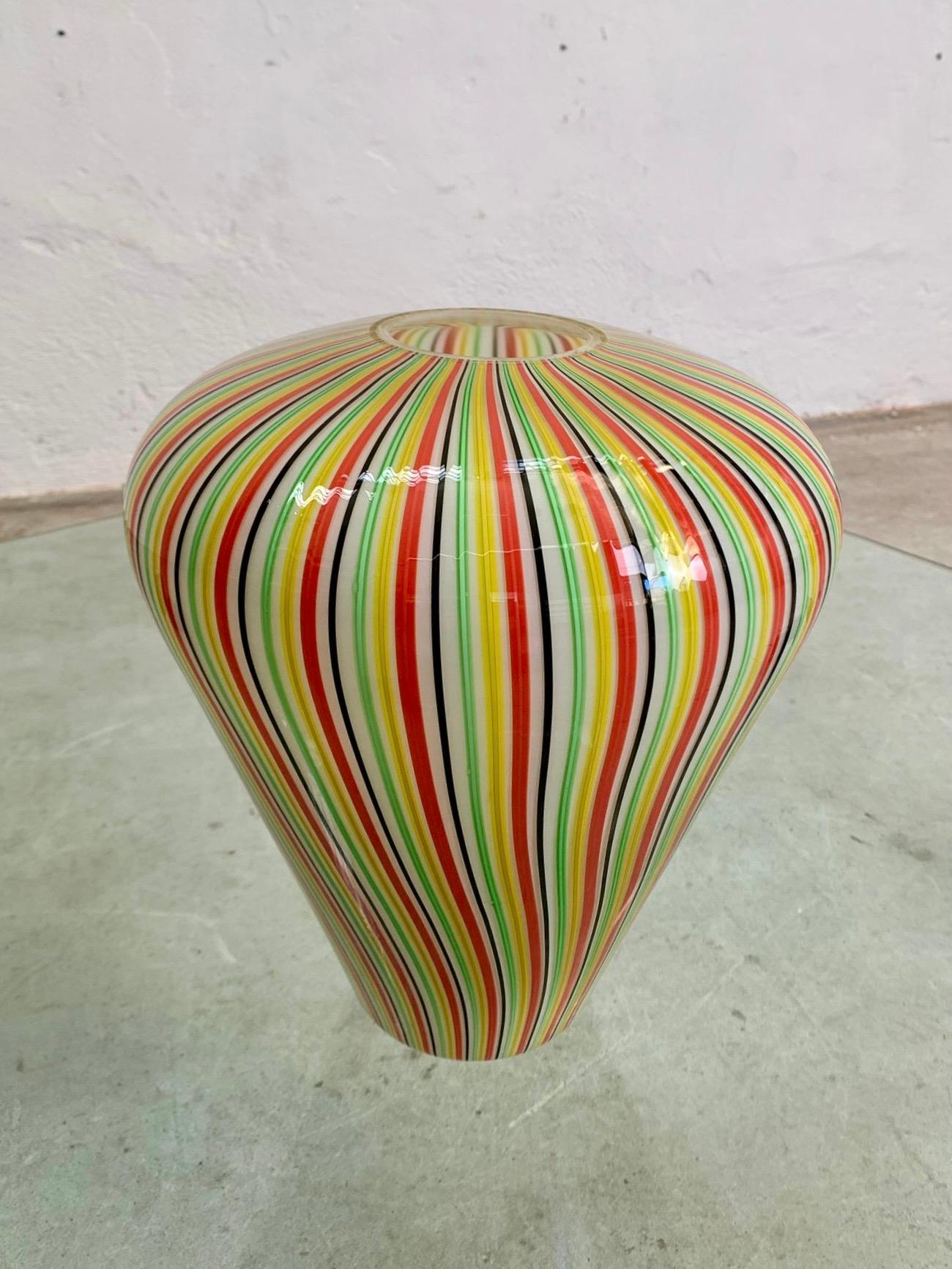 Italian Vase en verre polychrome par PAF Studio, Italie, années 1980 en vente