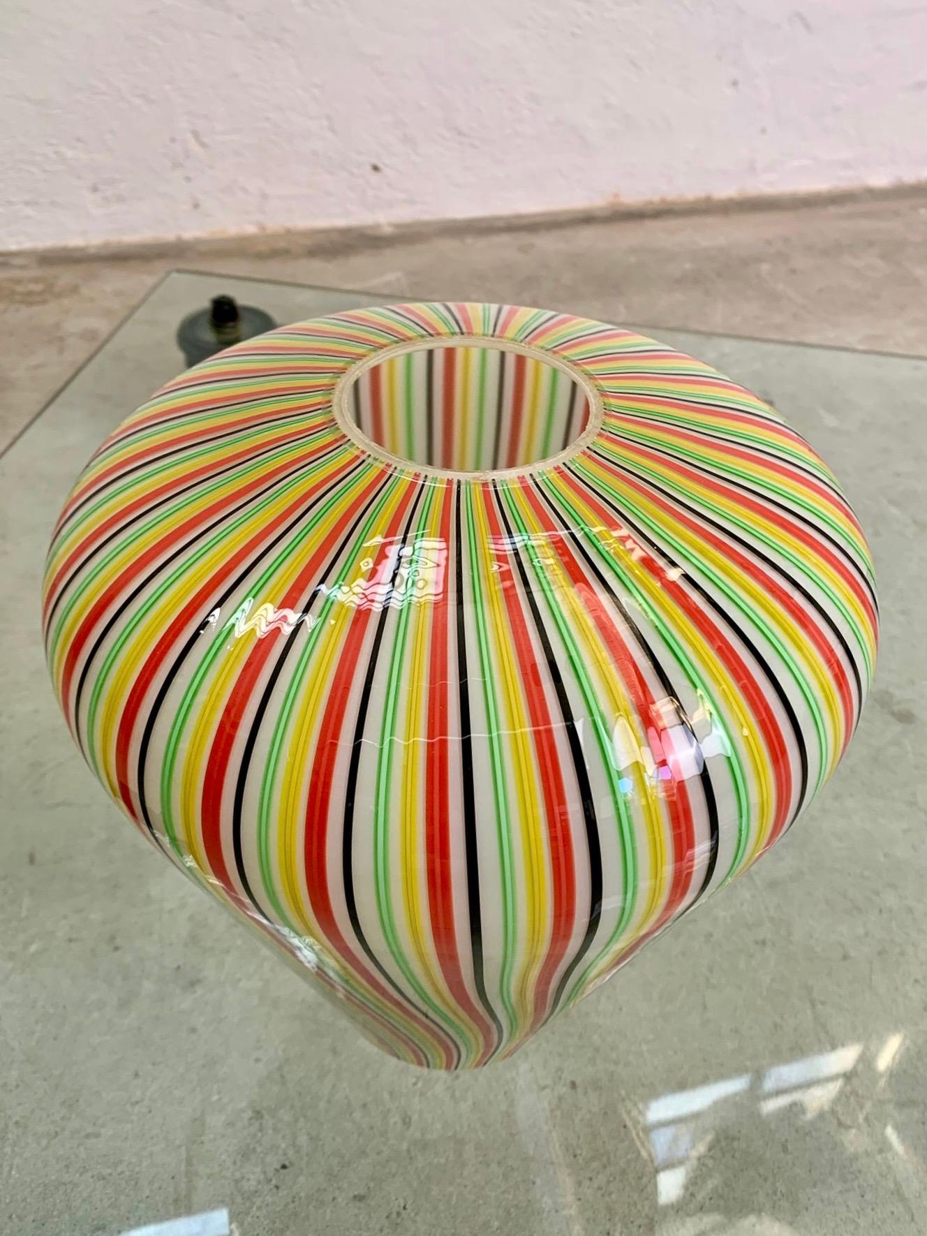 Late 20th Century Vase en verre polychrome par PAF Studio, Italie, années 1980 en vente