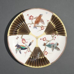 Polychrome glazed Argenta majolica plate by Wedgwood, c. 1884