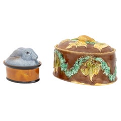 Polychrome Glazed Ceramic Game Pie Dishes, English & Portuguese