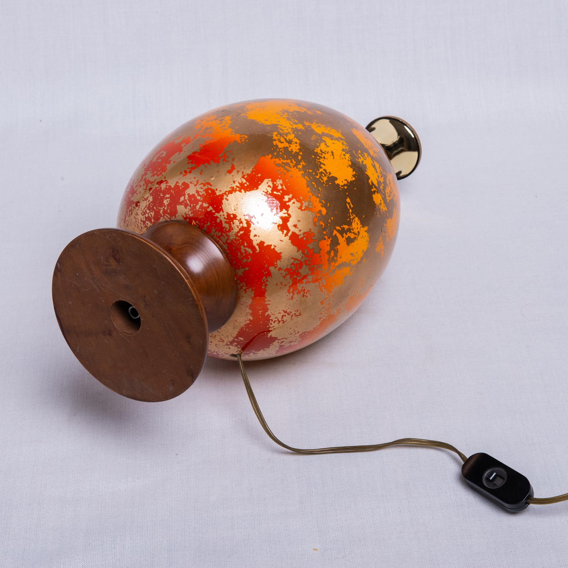 Other Polychrome Rubber Golden Table Lamp For Sale