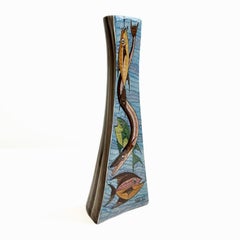 Polychrome Graffiti Earthenware Vase by Bruno Aldo Fedeli for CIMA 1940's