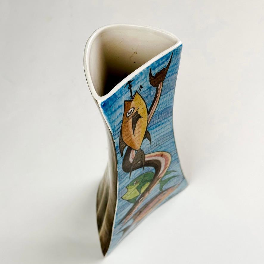 Vaso in terracotta con graffiti policromi di Bruno Aldo Fedeli per Cima 1940 In condizioni buone in vendita a Firenze, Tuscany