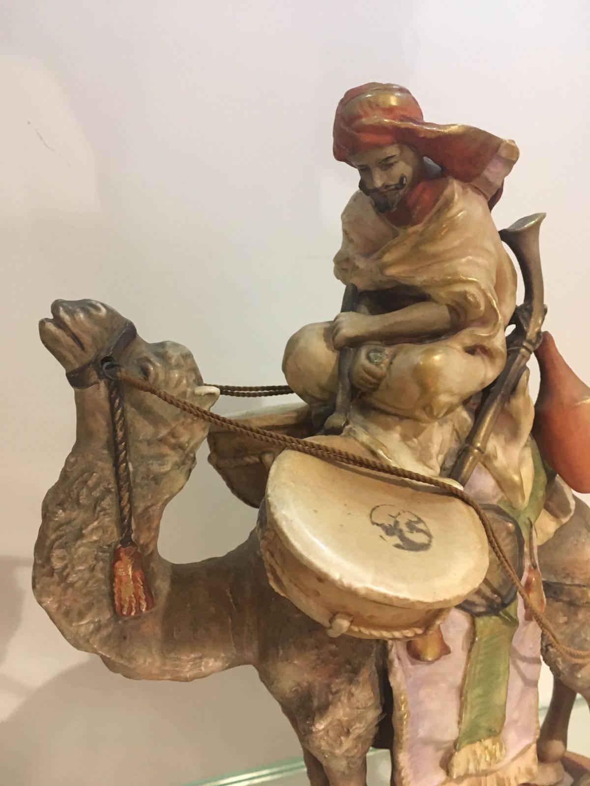 Other Polychrome Imperial 'Amphora' Figural Group of a Man Seated on a Camel For Sale