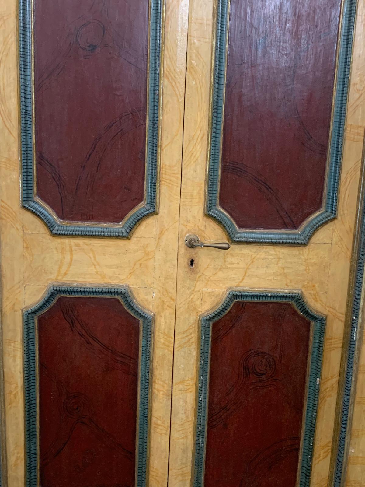 Polychrome Lacquered Portal and Door, 18th Century, Set of 2 For Sale 2