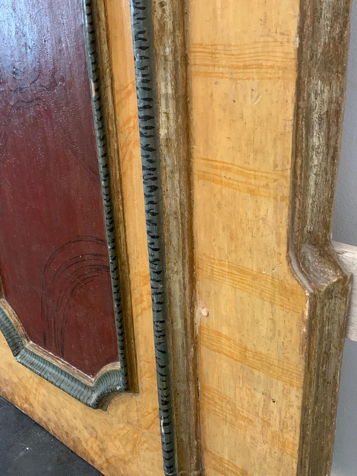 Polychrome Lacquered Portal and Door, 18th Century, Set of 2 For Sale 4