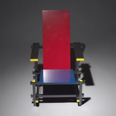 Polychrome Lacquered Wood Armchair by Gerrit Rietveld