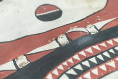 Polychrome Leather African Massai Tribe Shield
