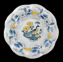Polychrome Lobed Dish with Peacock. Delft, circa 1680