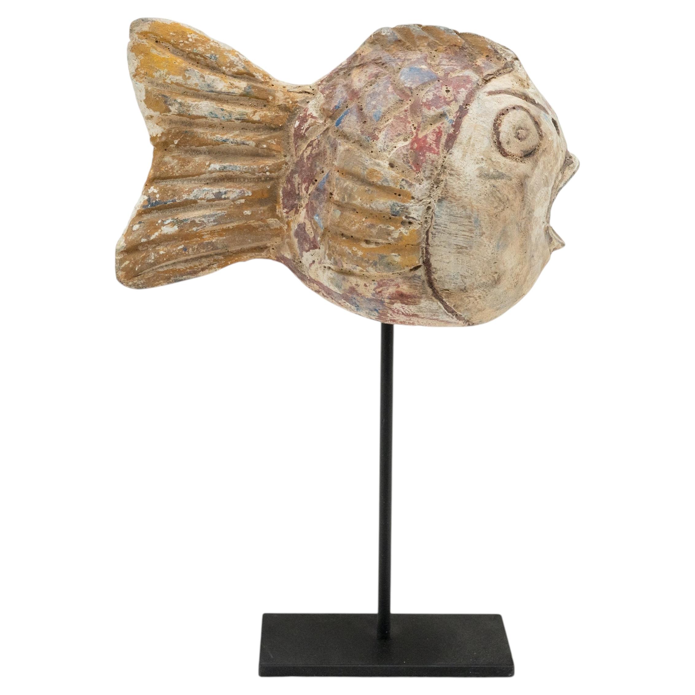 Polychrome Lucky Fish Sculpture