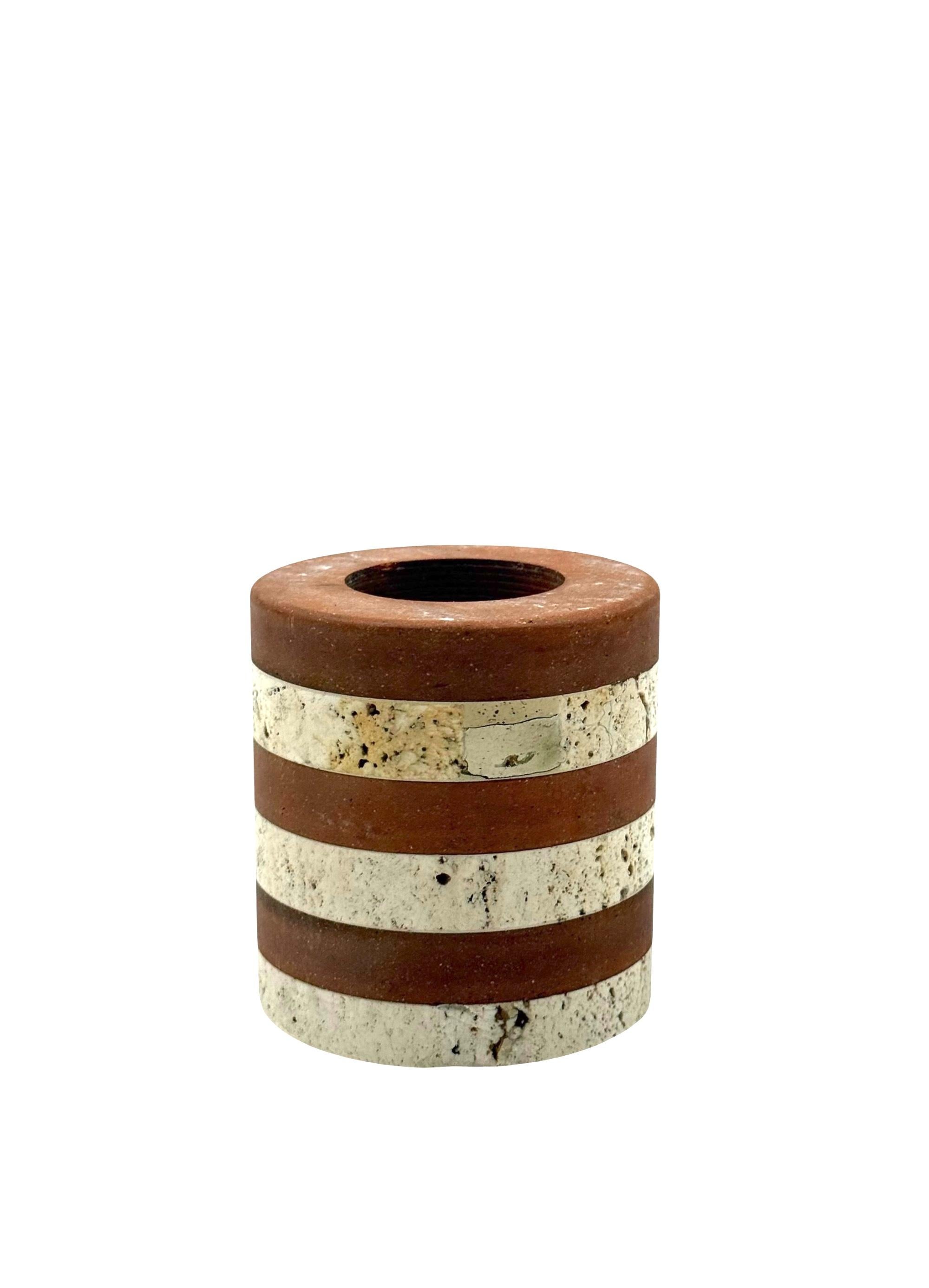Kerzenhalter aus polychromem Marmor, Fratelli Mannelli Italien 1970er Jahre im Angebot 6