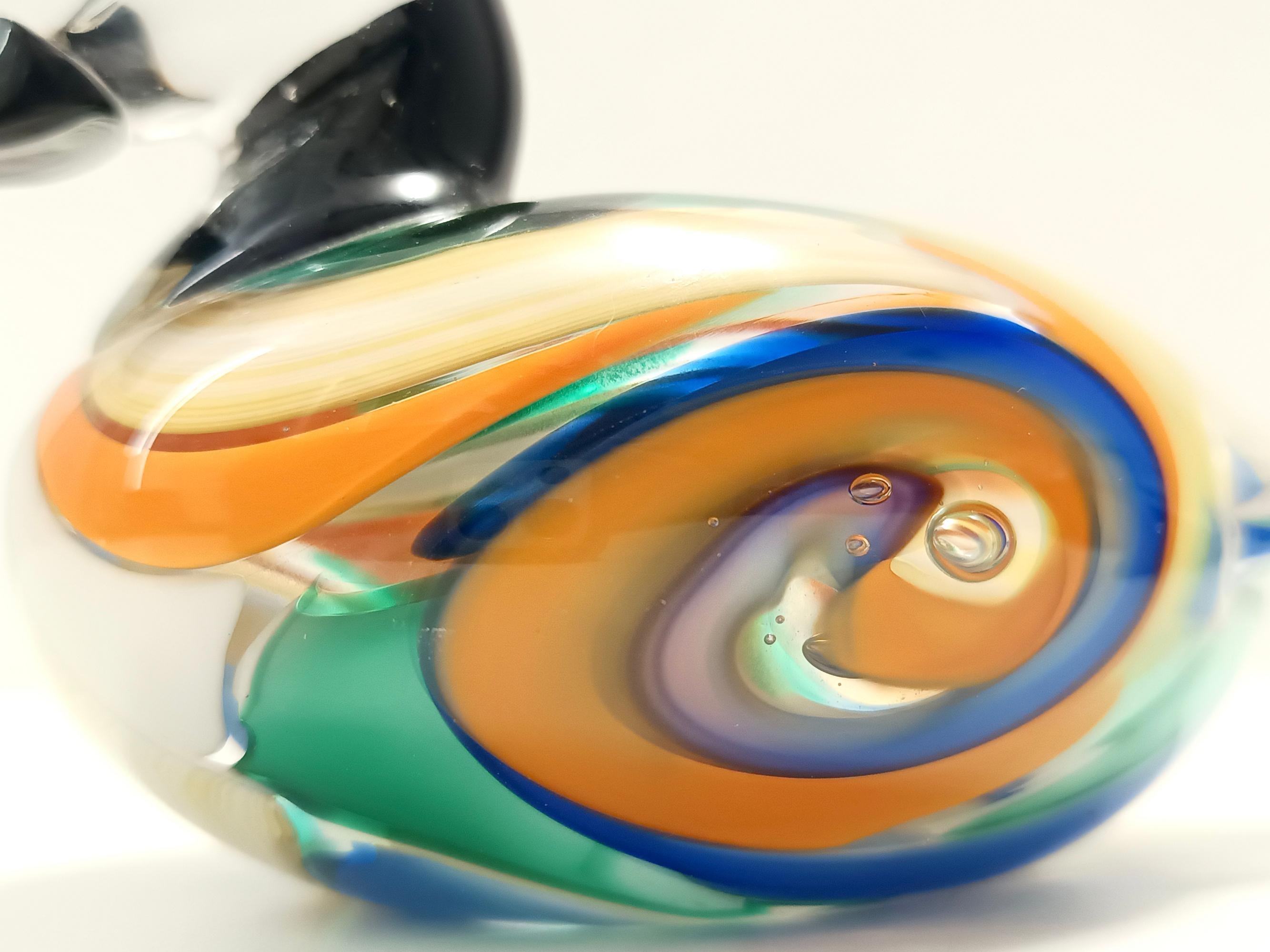 Polychrome Murano Glass Duck, Italy 1980s 5