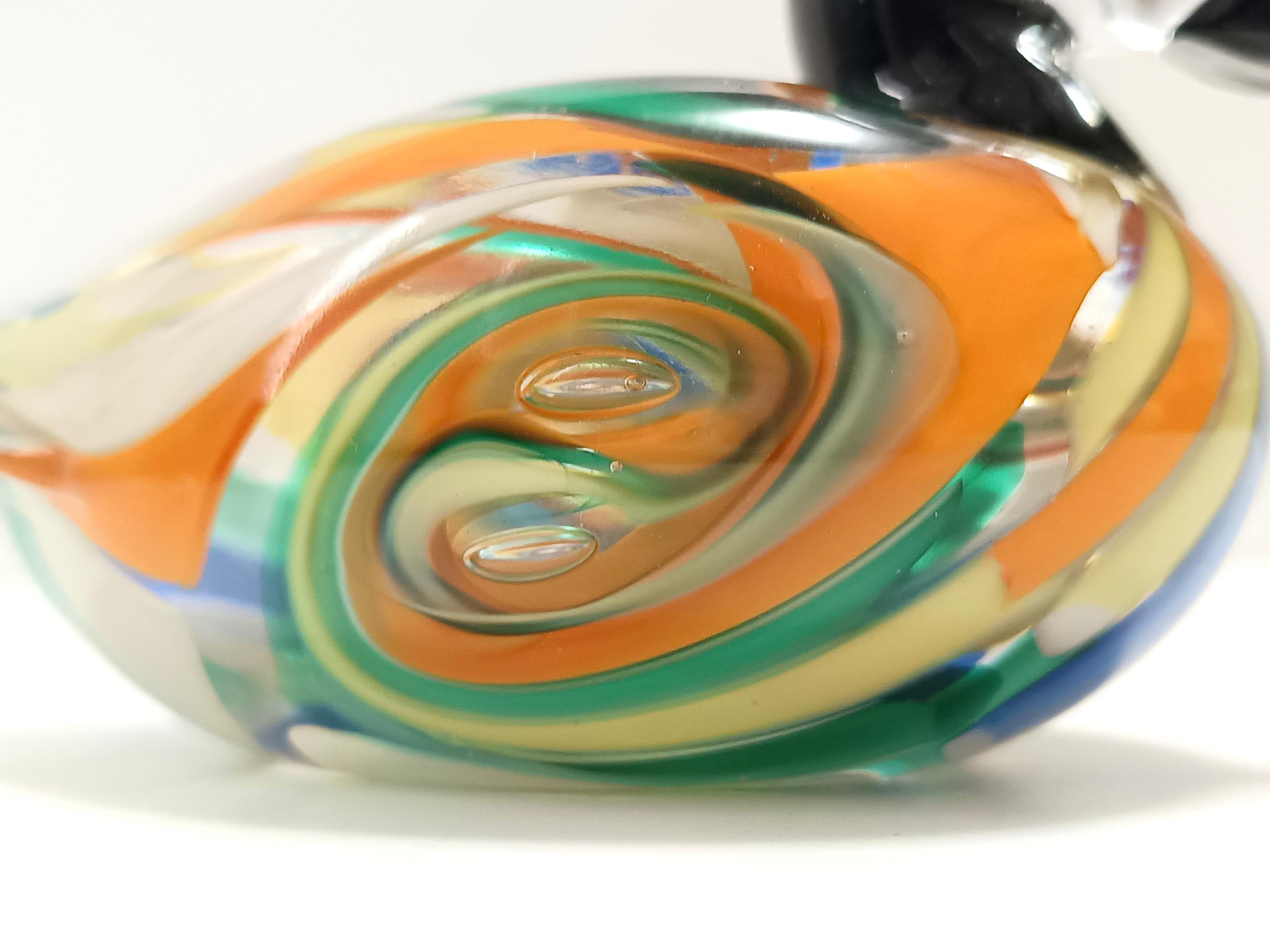 Polychrome Murano Glass Duck, Italy 1980s 6