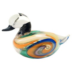 Polychrome Murano Glas Ente, Italien 1980er