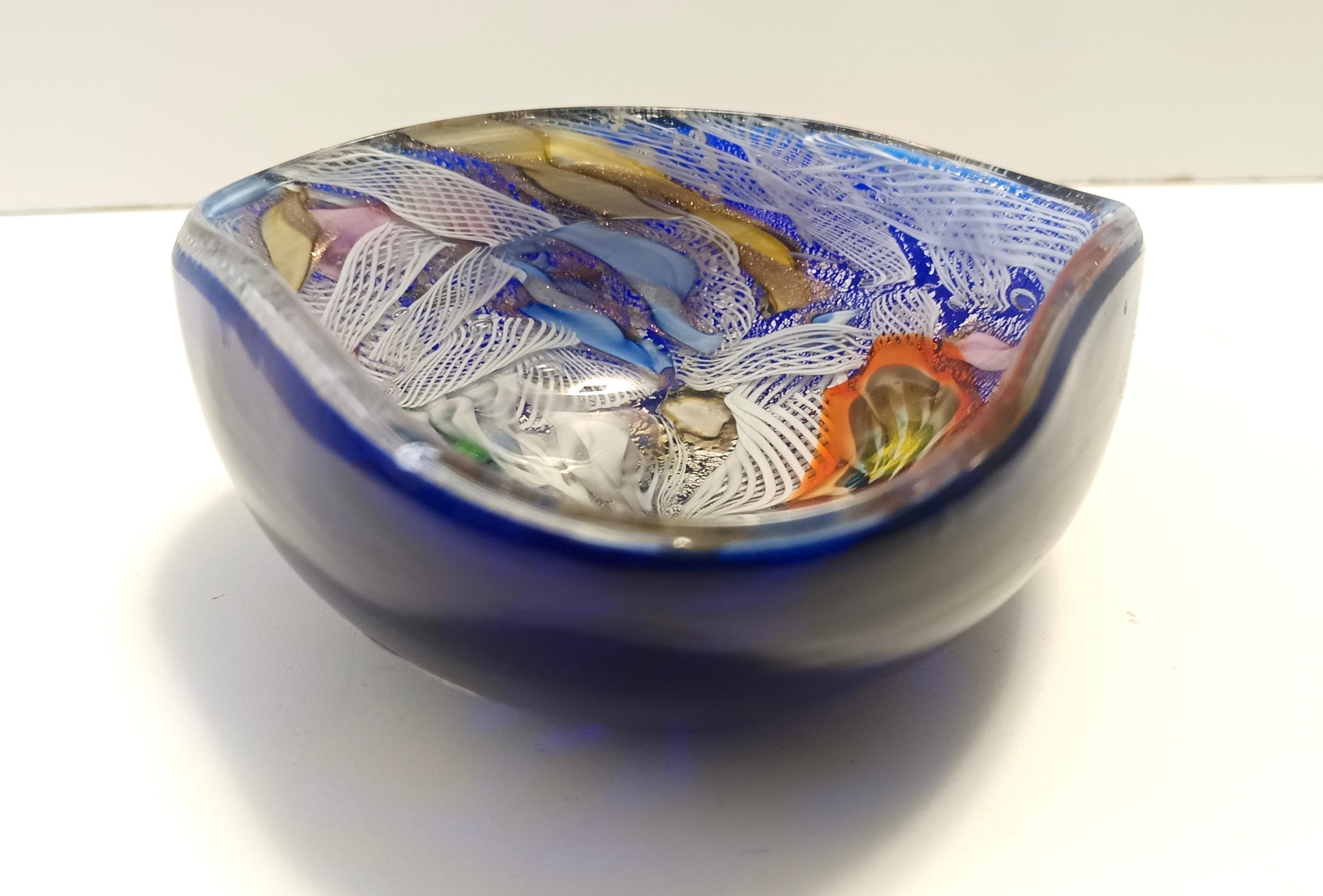 Cenicero de cristal de Murano policromado 