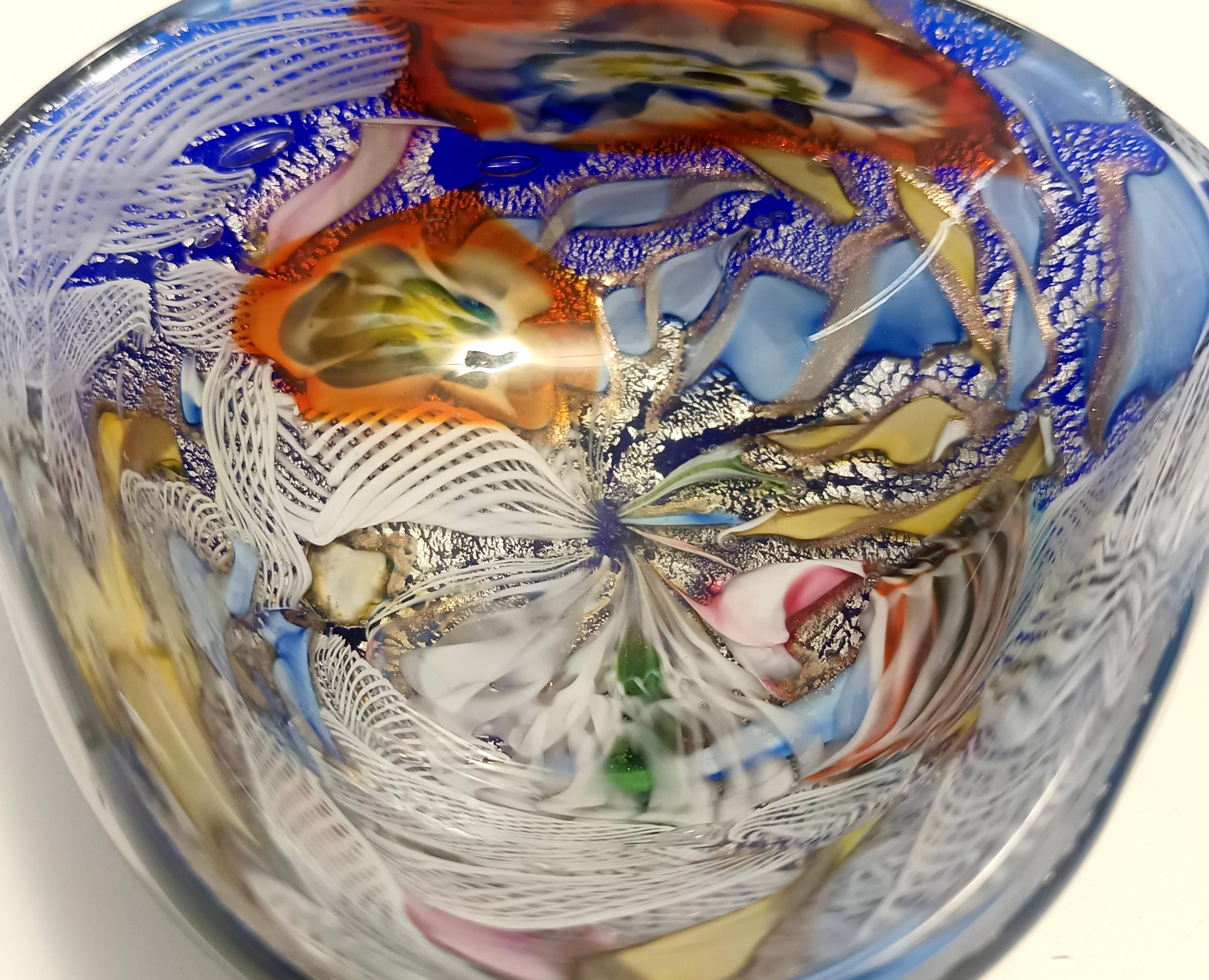 Cenicero de cristal de Murano policromado 