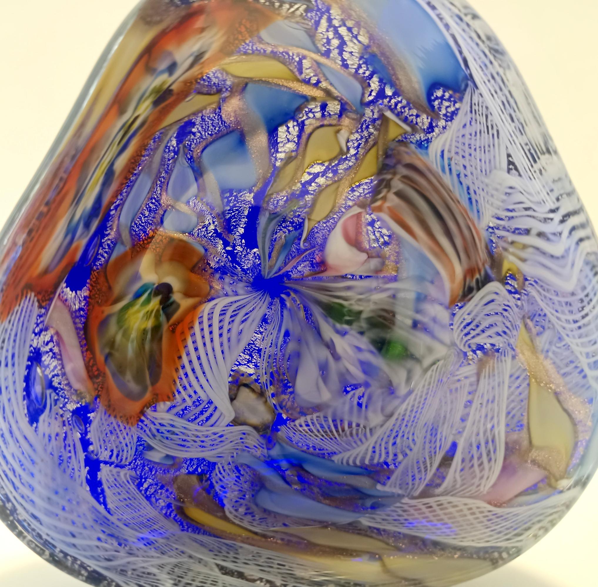 Cenicero de cristal de Murano policromado 