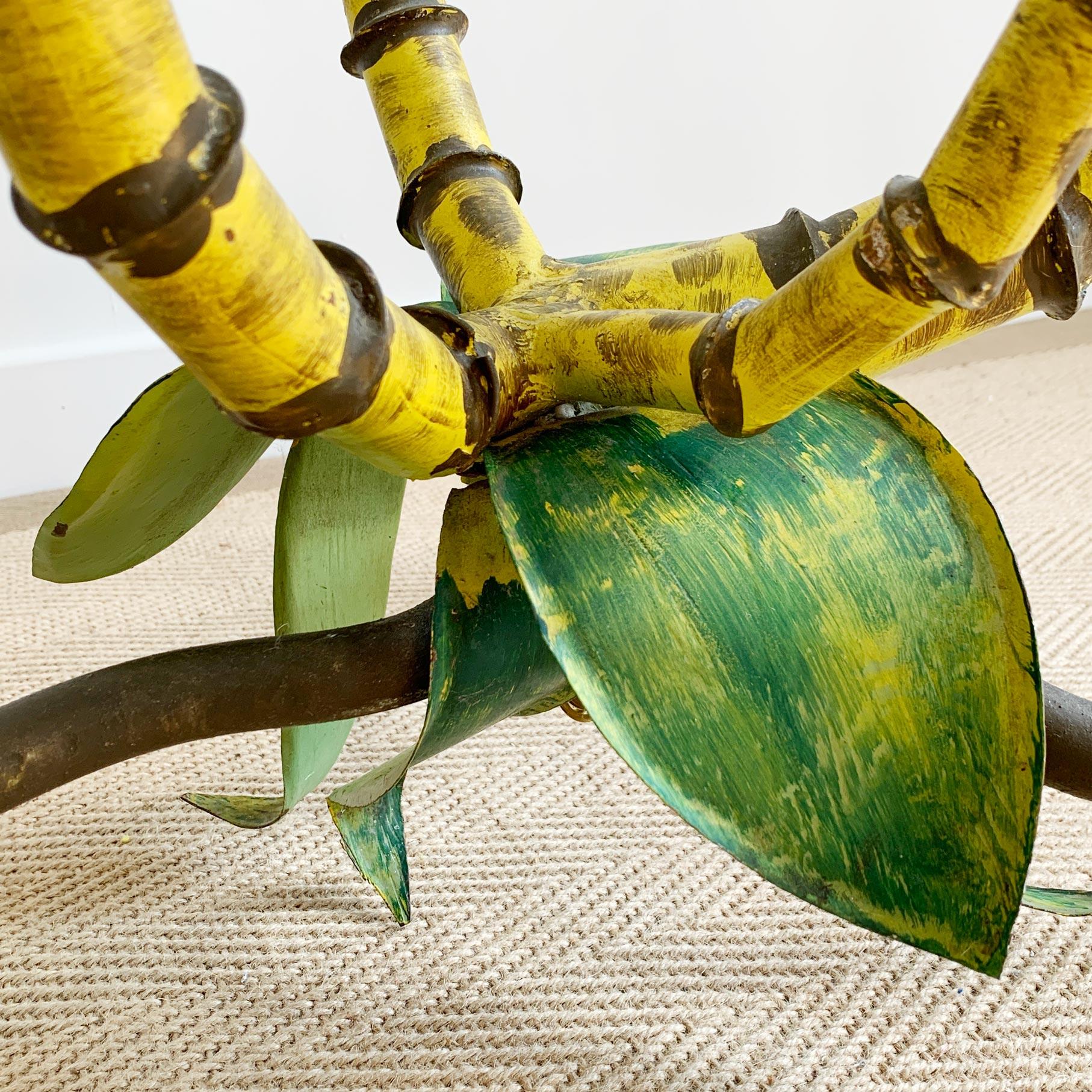 Polychrome Green Palm Tree Floor Lamp, France, 1940s For Sale 11