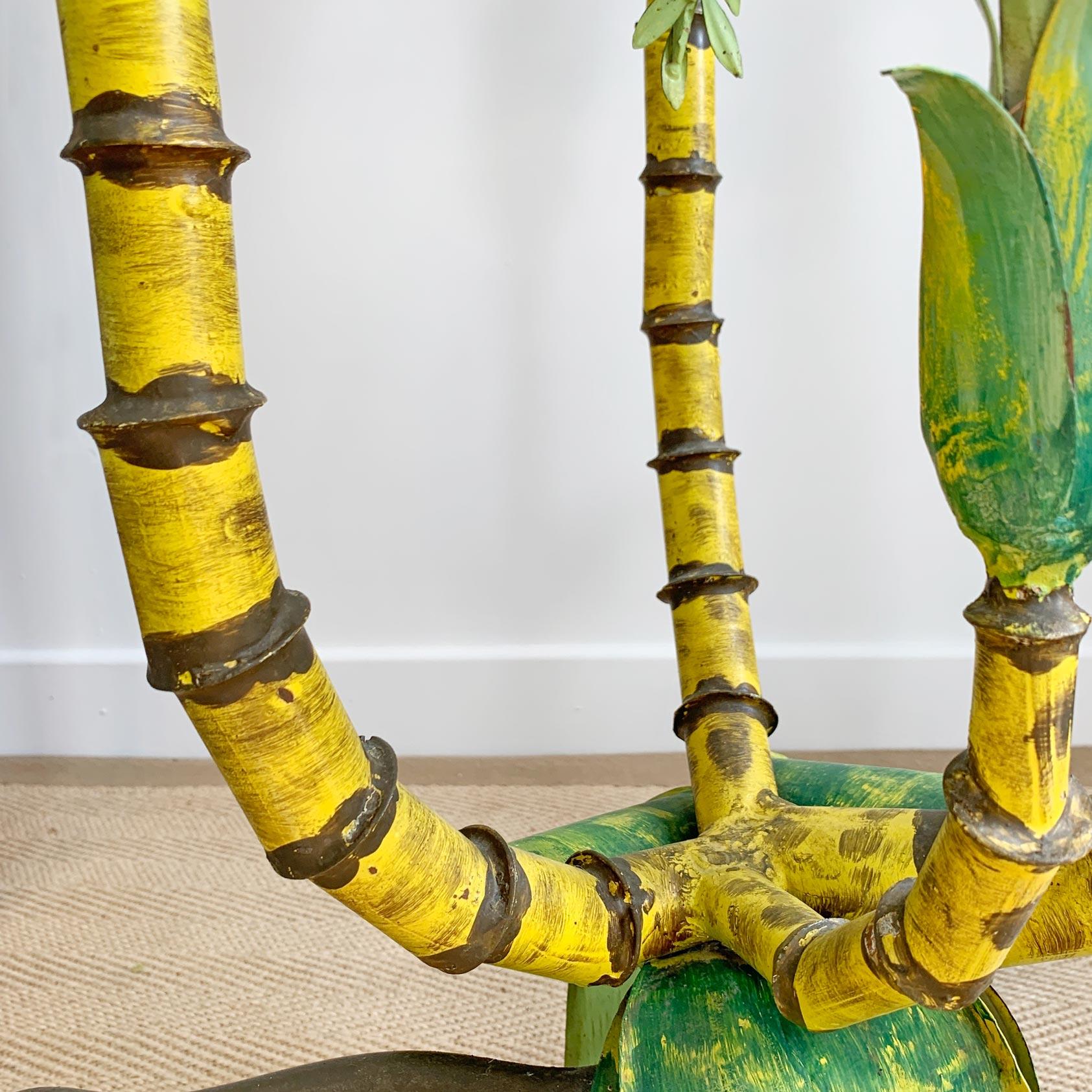 Polychrome Green Palm Tree Floor Lamp, France, 1940s For Sale 2