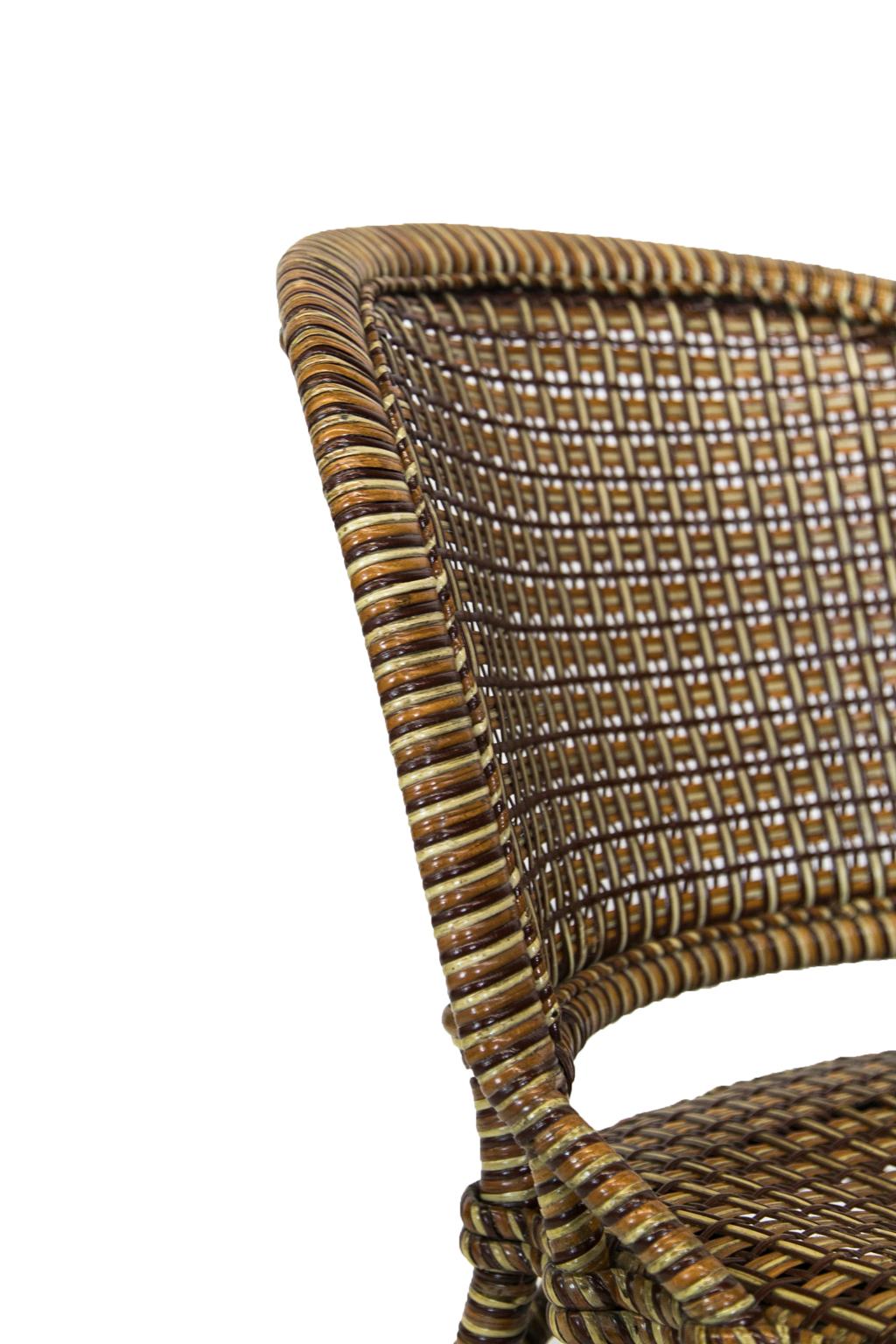 Polychrome Rattan Side Chair In Good Condition In Wilson, NC