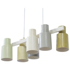Vintage Polychrome Six Lamp Pendant Model 172 by Hans Bergström, Sweden