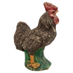Polychrome Stone French Country Rooster, Mid 20th Century