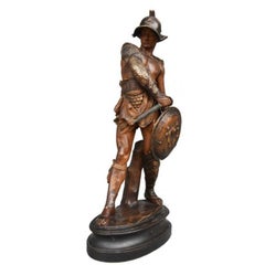 Polychromer Gladiator aus Terrakotta von Goldscheider, 1900er Jahre