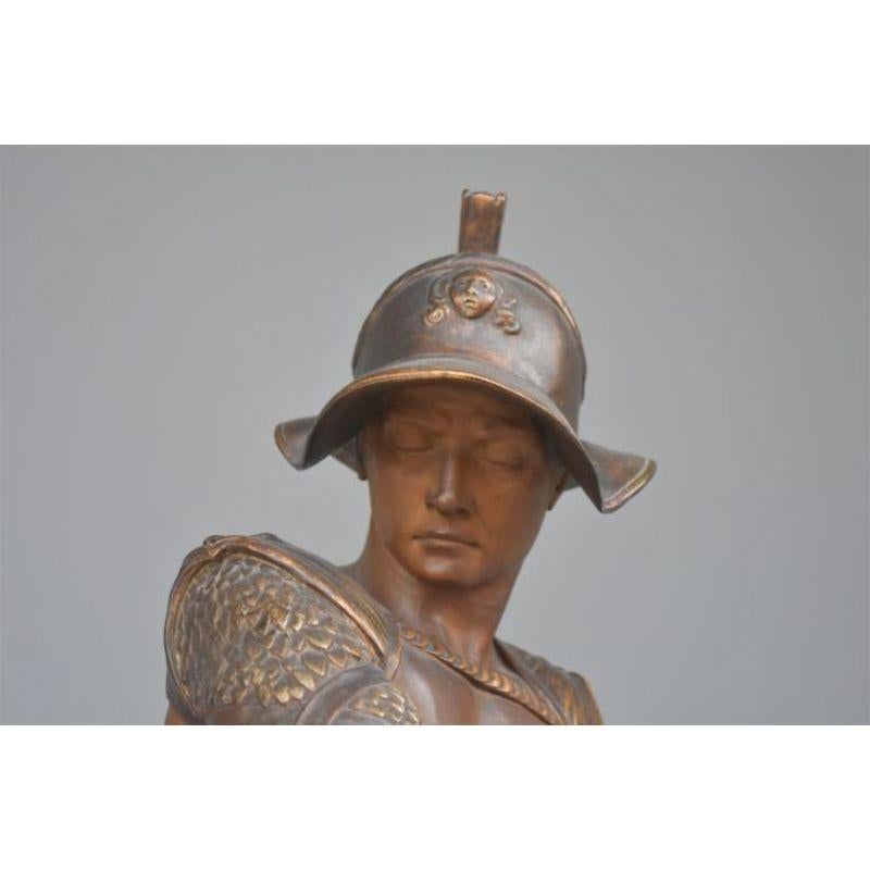 Polychrome Terracotta Gladiator by Goldscheider, 1900 Period In Good Condition For Sale In Marseille, FR