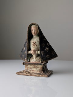 Polychrome Terrakotta-Skulptur der Mater Dolorosa, 18. Jahrhundert