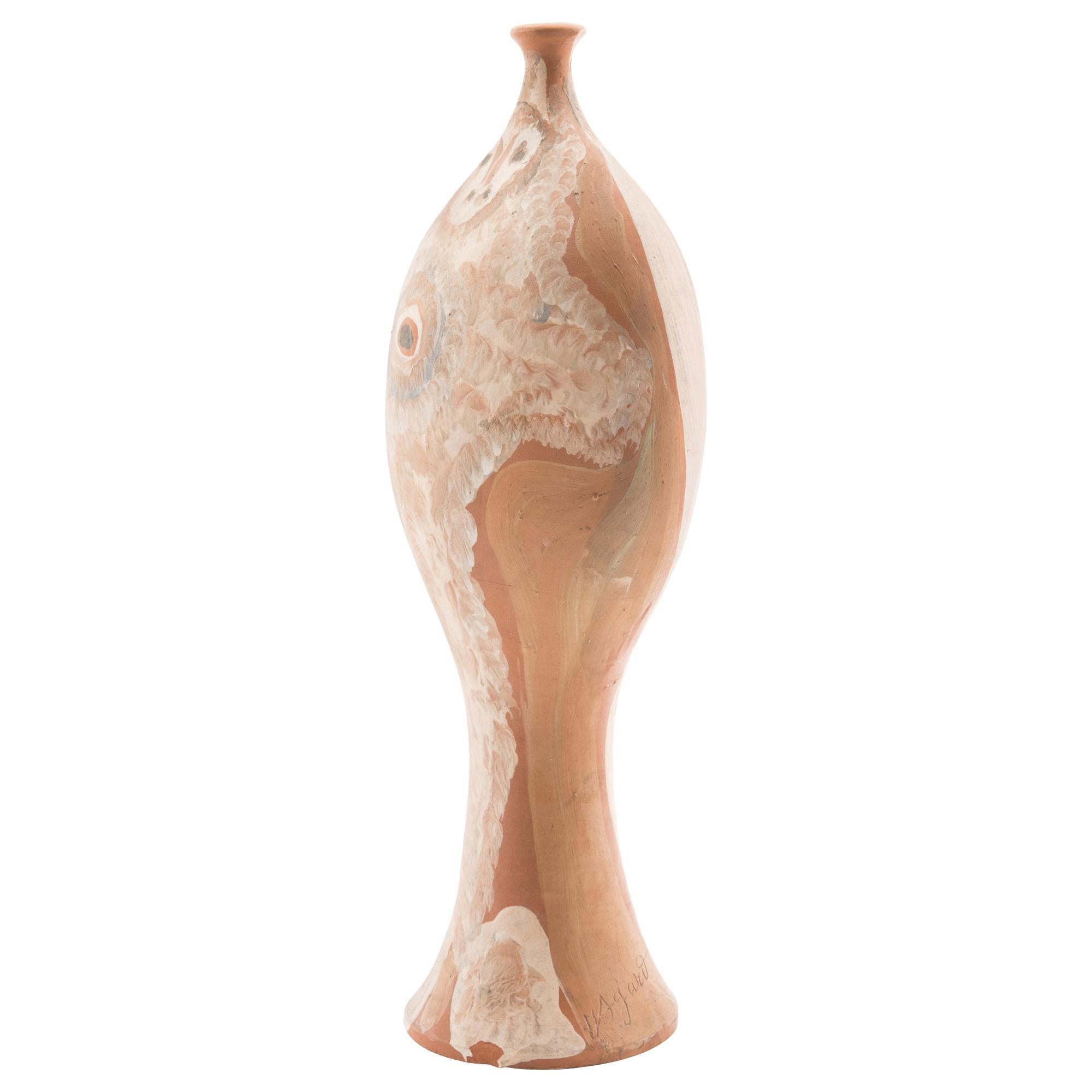 Polychrome Terracotta Sculpture by Jules Agard, 1950s For Sale