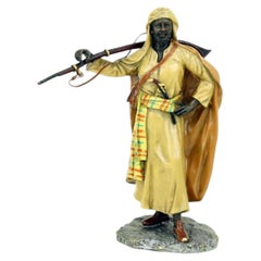 Polychrome Vienna Bronze Arabian Warrior Sculpture