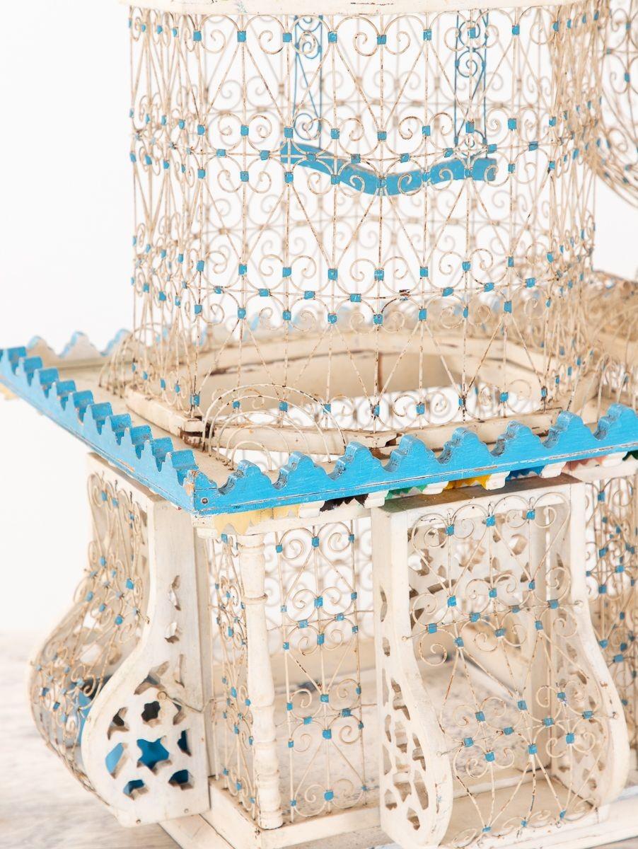 Polychrome Wire Birdcage, French 20th Century For Sale 6