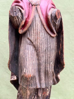Polychrome Wood Carving of Pope Borgia, Spanish School, 17th Century