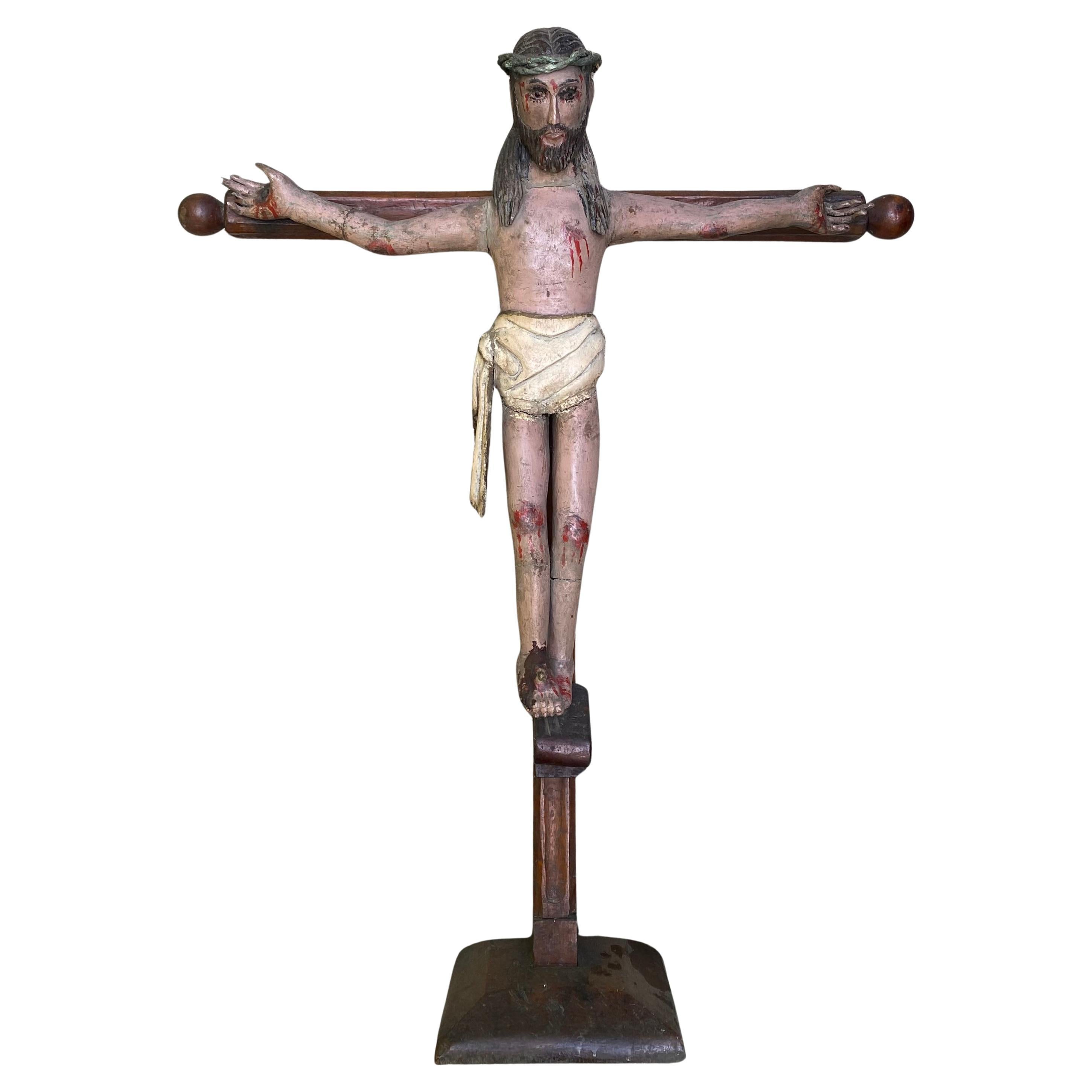 Polychrome Wooden Crucifix