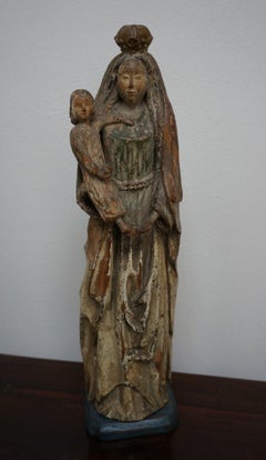 Polychrome wooden sculpture of the Virgin Mary with Child, Flanders early 17th c
