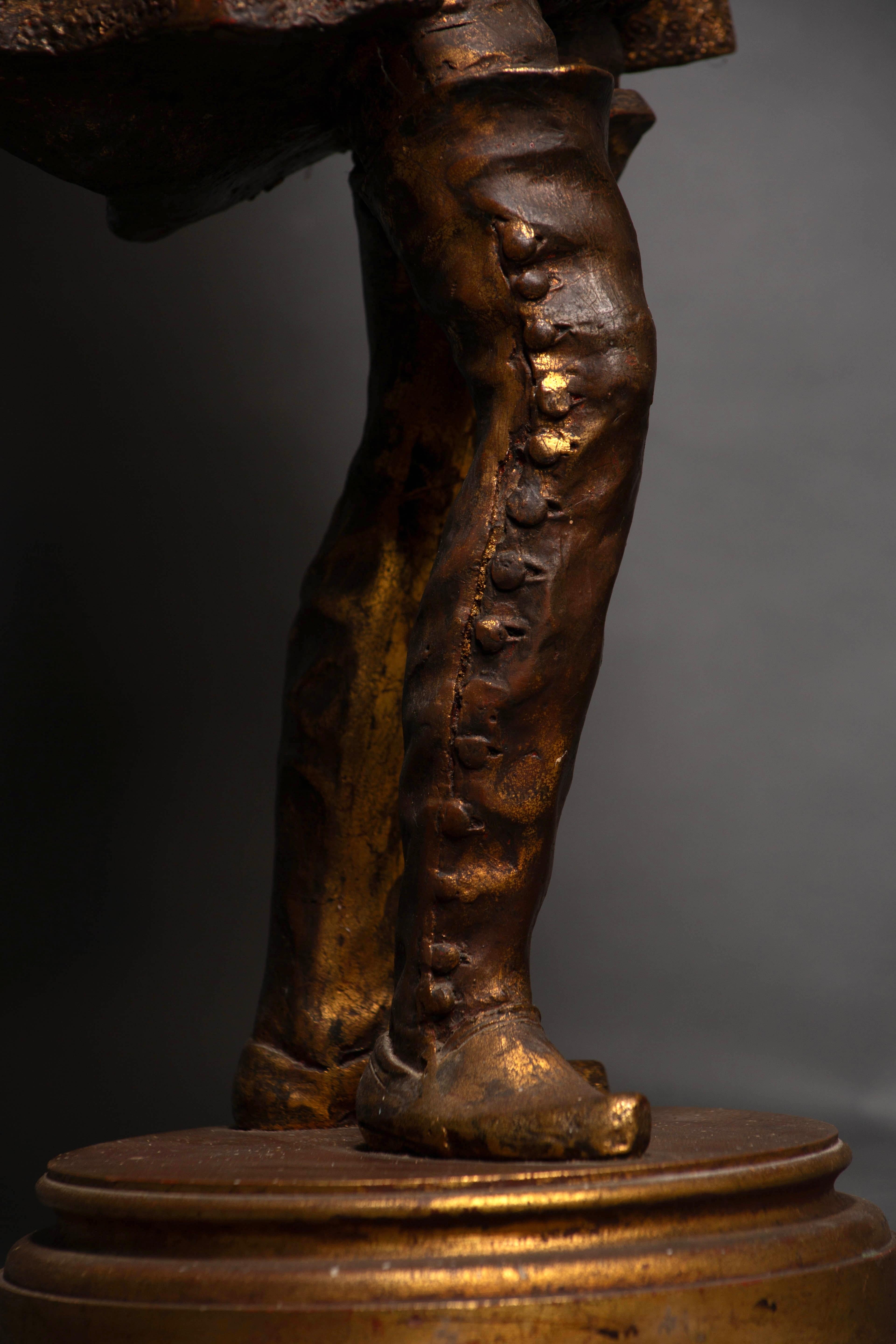 Statua in legno policromo, Nobile di corte del Rinascimento francese, XIX secolo in vendita 5