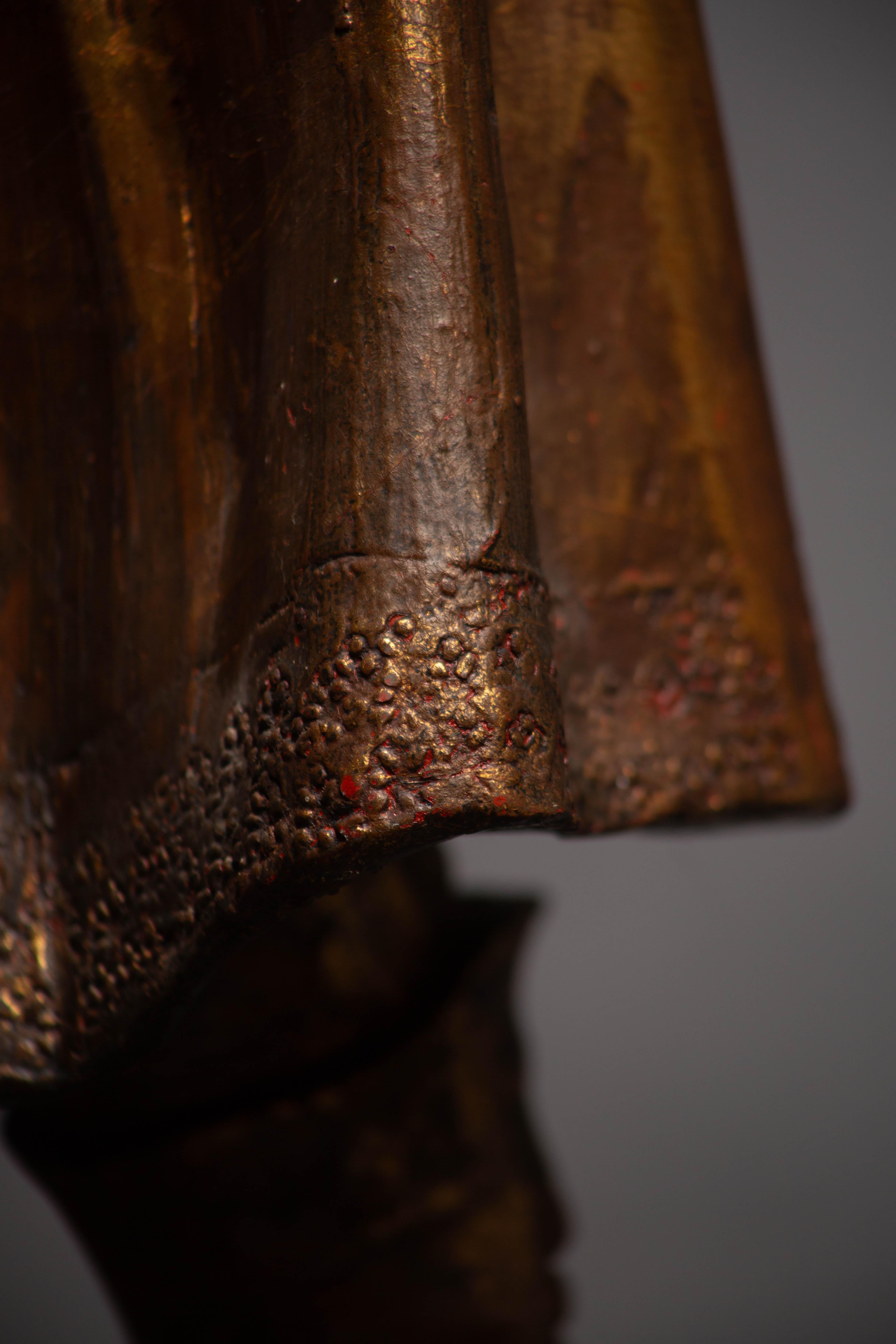 Statua in legno policromo, Nobile di corte del Rinascimento francese, XIX secolo in vendita 4