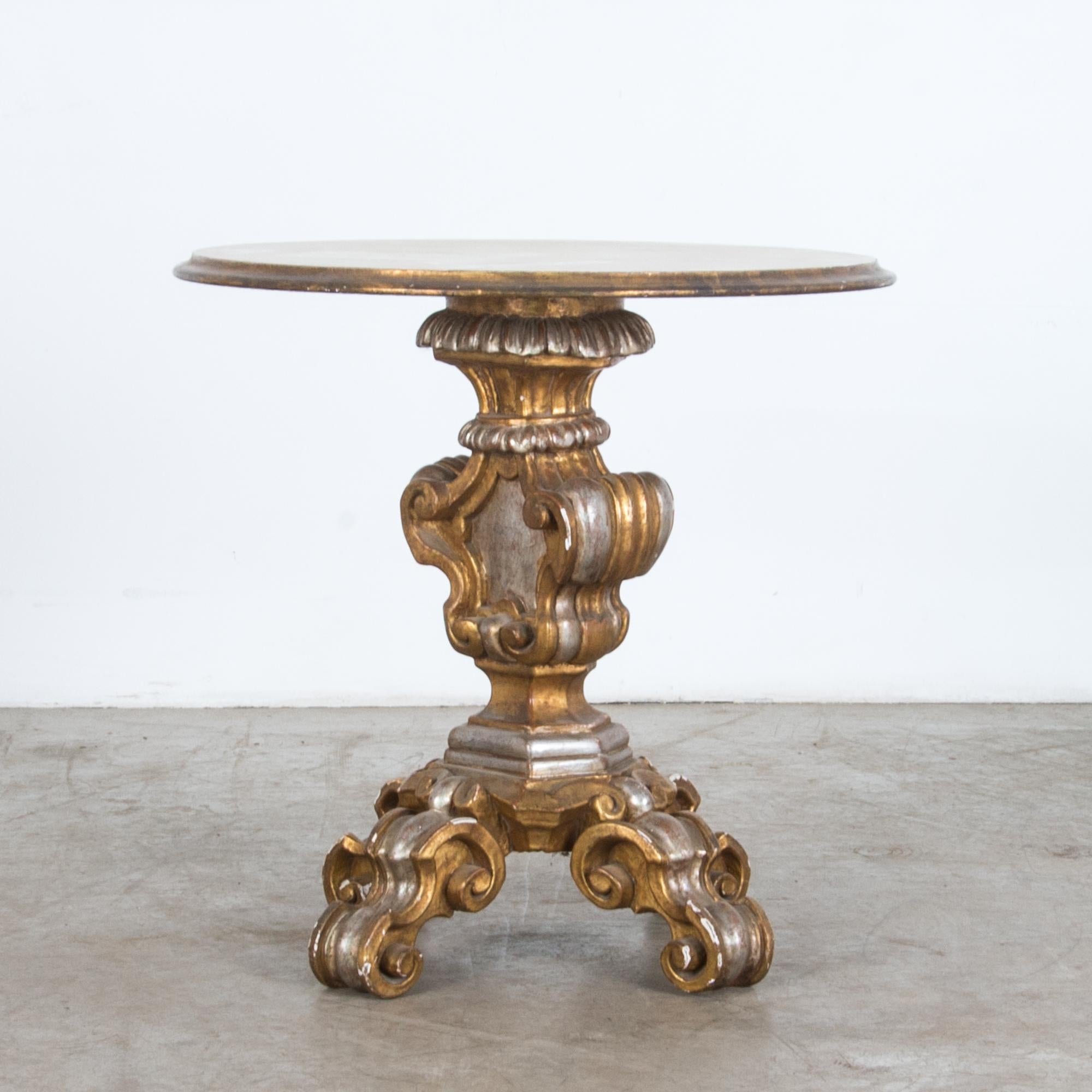 Baroque Polychromed 1950s Italian Side Table