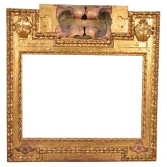 Antique Polychromed and Gilded Wood Frame, Spain, 17th Century