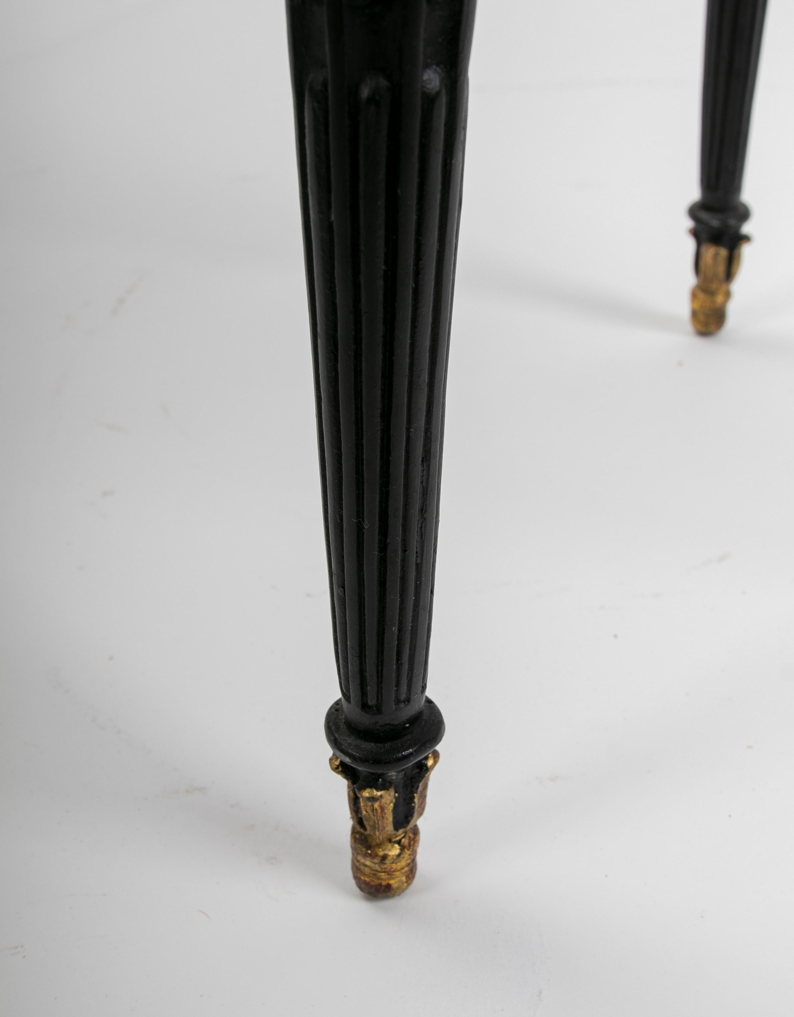Polychromed Bronze Side Table with Winged Women on the Legs For Sale 7
